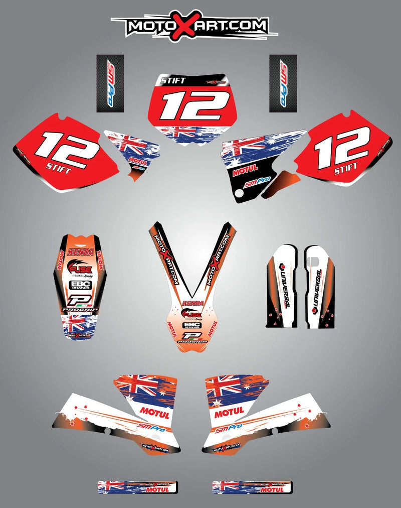 KTM 125 SX AUSSIE PRIDE Custom Graphic Kit (2001-2002)