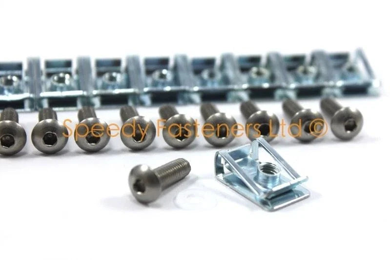Motorcycle Pack of 10 Motorcycle Fairing Spire Clips & M5 Bolts 5x16
