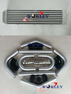 2" Full Aluminum Turbo Intercooler 550x140x80mm + Black Piping