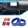 Hyundai Elantra (2021-2024) 2 x Blue AC Climate Heater Switch Knob Cover Ring