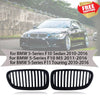 BMW F10 528i 535i 550i M5 Matte Black Front Kidney Grille (2010-2016)