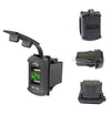 Car LED Dual USB Charger with Voltmeter Rocker Switch DC12V
