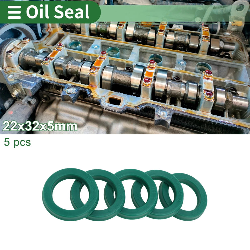 Make Model Oil Seal 22x32x5mm Seal Ring TPU Green 5 Pcs