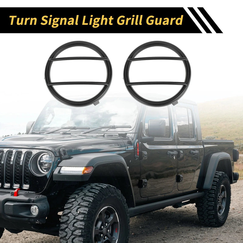 Jeep Wrangler (2007-2017) Black 2 x Turn Signal Light Grill Guard Covers