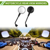 Motorcycle Round Handlebar Mirrors Black Iron Plastic Rear View Mirrors M8