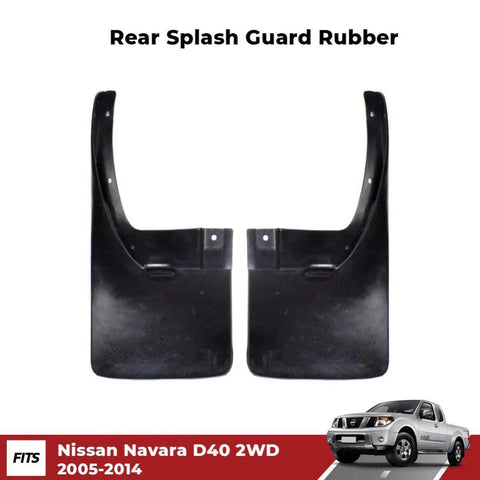 Splash Guard Mud Flaps Rubber Rear Fits Nissan Navara Frontier D40 2WD 2005-14