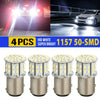 Vehicles 1157 BAY15D 4pcs 50SMD LED Tail Stop Light Bulbs 6000K Pure White