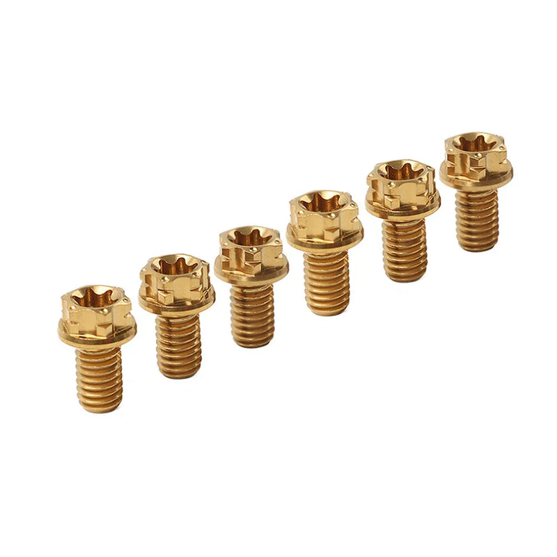 Motorcycle Bike 6pcs M8x35mm Titanium Torx Head Flange Screws