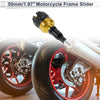 Motorcycle 12mm Aluminum Slider Frame 1 Set Gold Tone