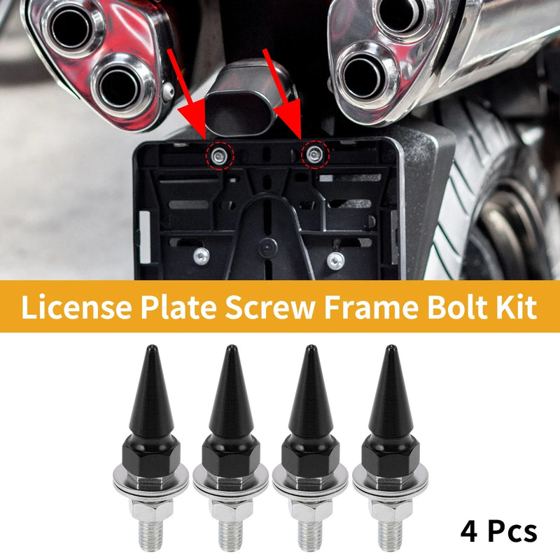 Universal Motorcycle License Plate Screws Cover M6 54mm 4 x