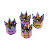 Car Multi Color Aluminum Crown Wheel Tire Valve Stem Caps
