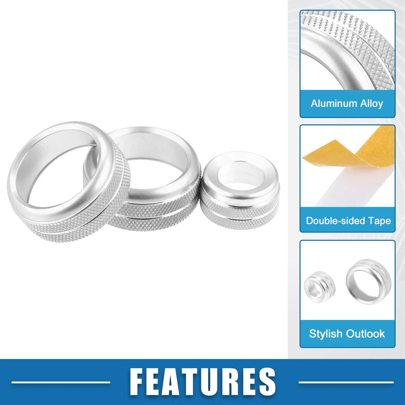 BMW F20 F22 F30 3 x Car Console AC Audio Volume Knob Covers (2012-2019)