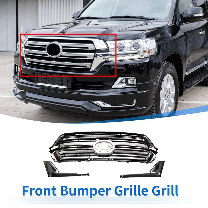 Toyota Land Cruiser Front Upper Hood Bumper Grille / Chrome Silver Tone / Grille