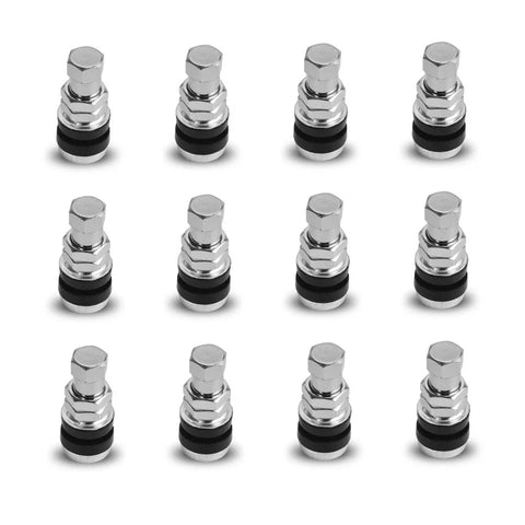 Hot Rod Tuner Wheel Tire 12 x Chrome Valve Stems (2020-2023)