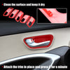 Dodge Carbon Fiber Pattern Red Inner Door Handle Bowl Cover Trim