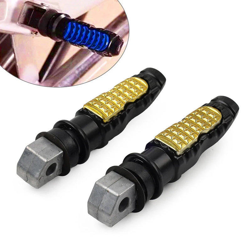 Harley & Honda 8MM Universal Gold Rear Footrest Pegs