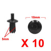 BMW E46 10 x 5mm Black Plastic Rivets Clips Bumper Fastener
