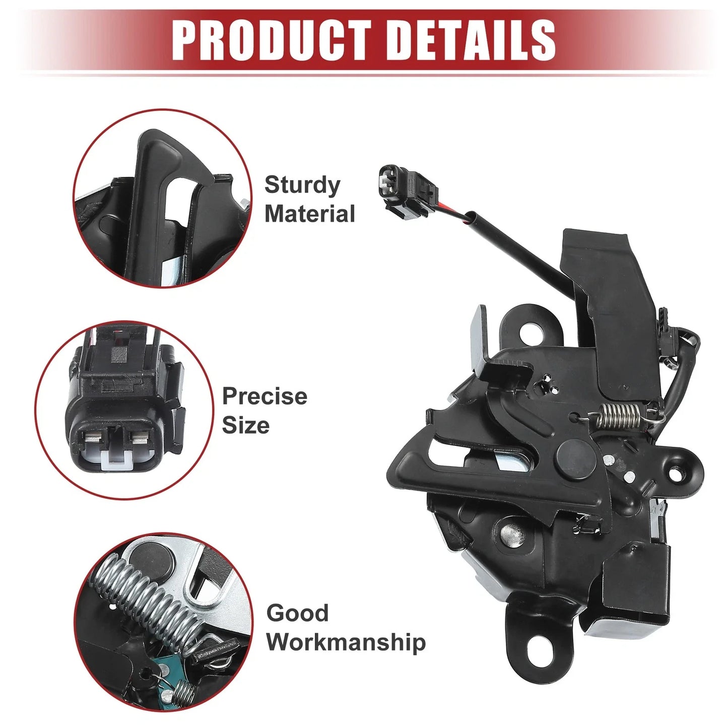 Bonnet Latch with Sensor for Toyota Sienna 2013-2020 - Black Replacement