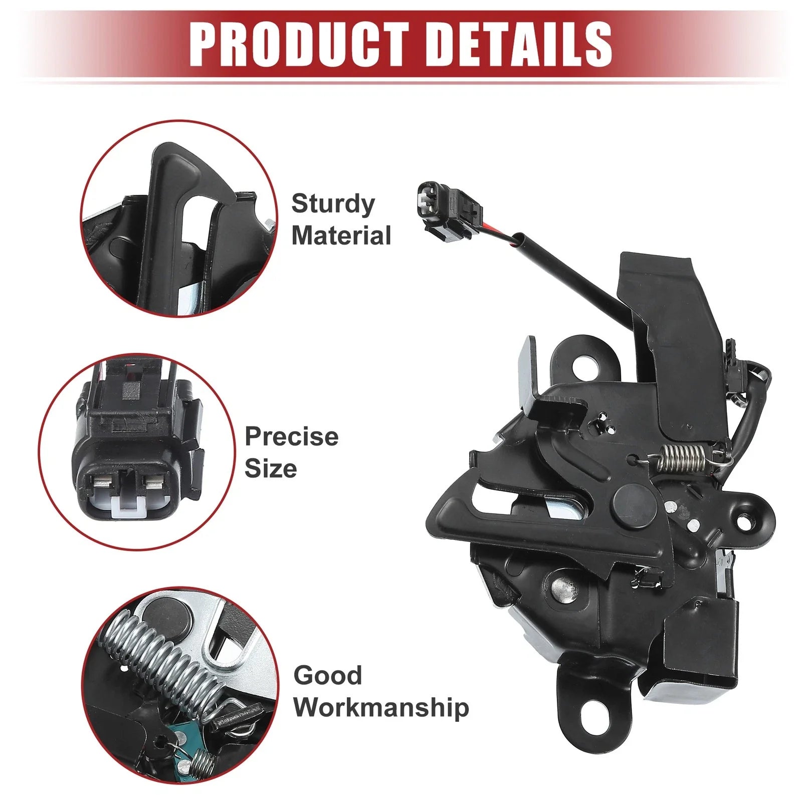 Bonnet Latch with Sensor for Toyota Sienna 2013-2020 - Black Replacement