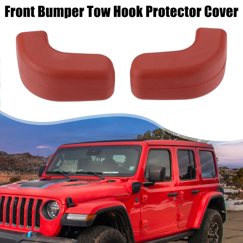Jeep Wrangler JK JL (2007-2023) Red Front Bumper Tow Hook Cover