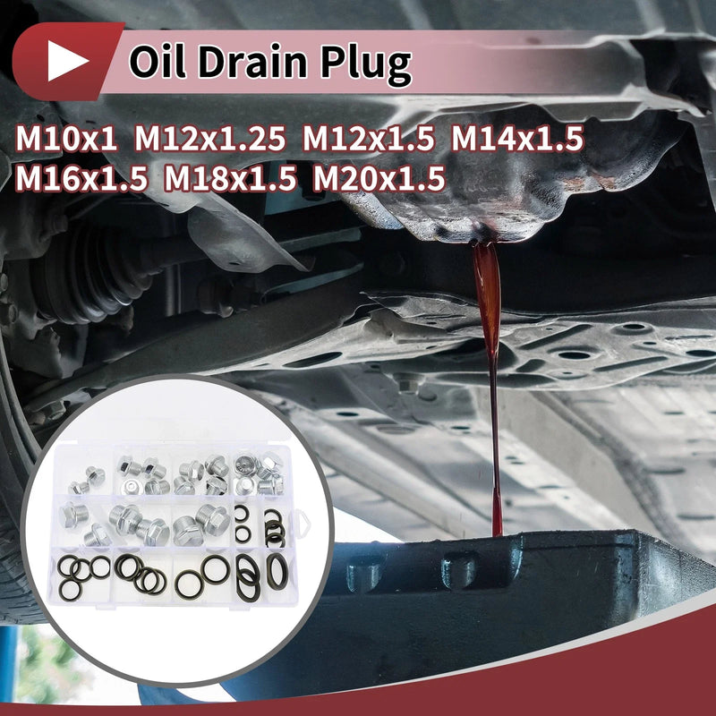 Car, Motorcycle, Boat Set M10x1 M12x1.25 Engine Oil Drain Plug with Gasket