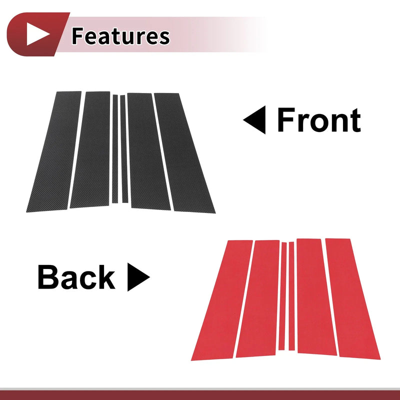 Ford Explorer Carbon Fiber Black Door Pillar Window Trim (2020-2023)