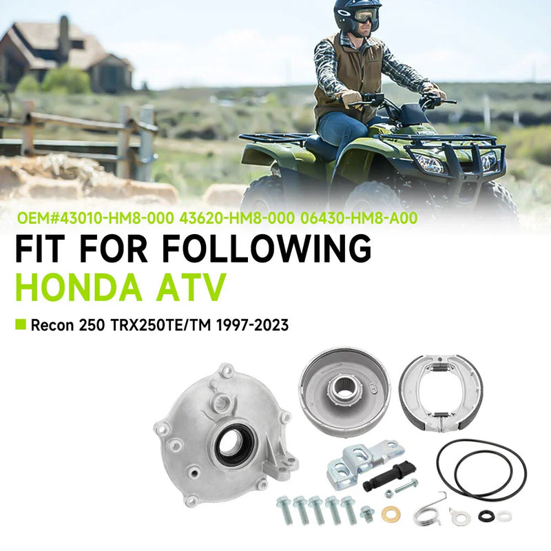 Honda Recon 250 Brake Drum Hub Plate Cover Shoes Bearing Seal