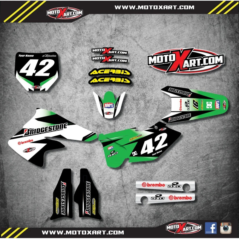 KX 125 250 (2003-2016) - FLASH Style Full Graphics Kit Decals
