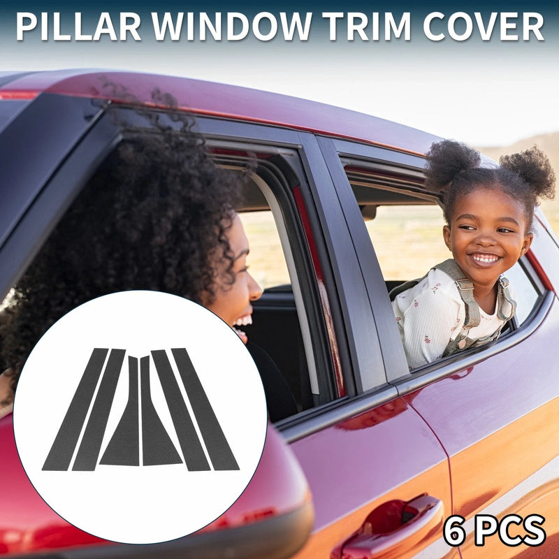 Honda Fit (2007-2008) Carbon Fiber Pattern 6 Pcs Door Pillar Window Trim