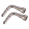 Car 90 Degree 7.89mm Stainless Steel Fuel Line Hose Connectors