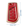Toyota RAV4 (2019-2020) Red TPU Remote Key Fob Case Cover 4 Button
