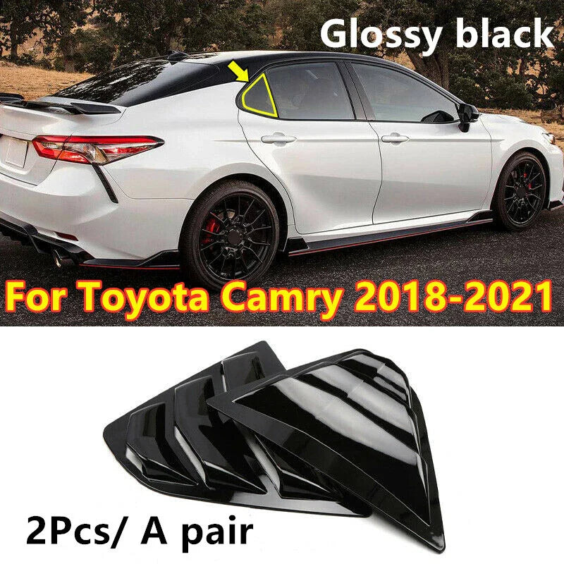 Toyota Camry Glossy Black Rear Window Louver Shutter Cover Trim (2018–2021)