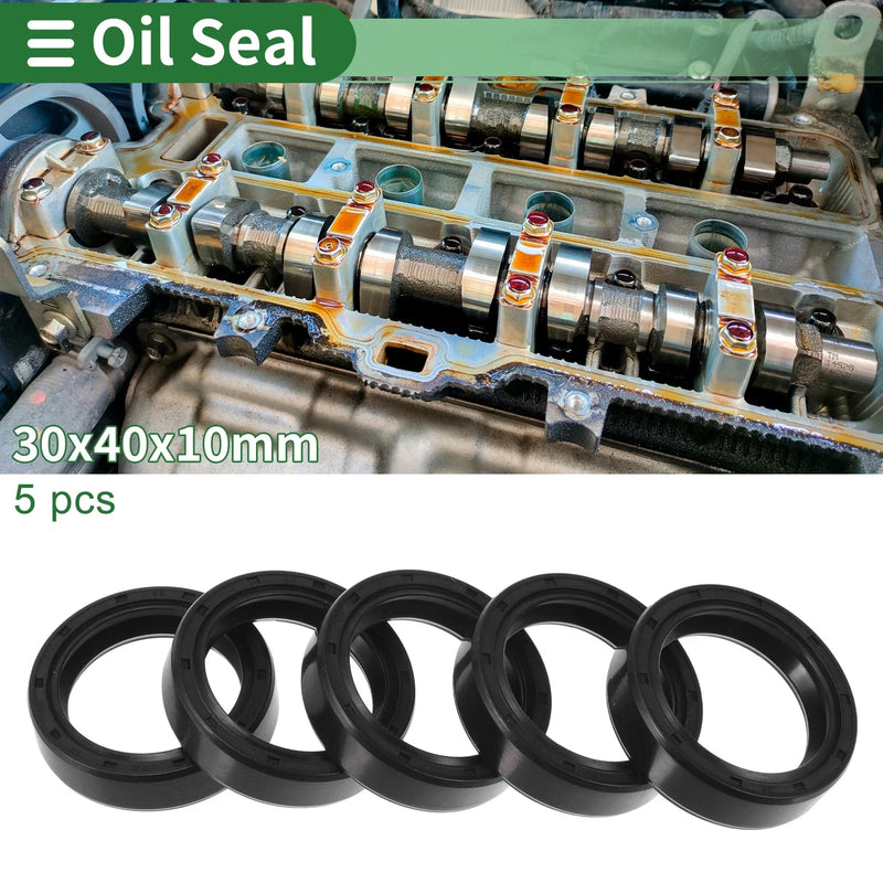 Make Model Oil Seal 30x40x10mm Rotary Shaft Seal NBR Black 5 Pcs