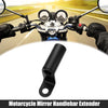 Motorcycle Rearview Mirror Handlebar Extender Holder 10mm Aluminum Alloy Black
