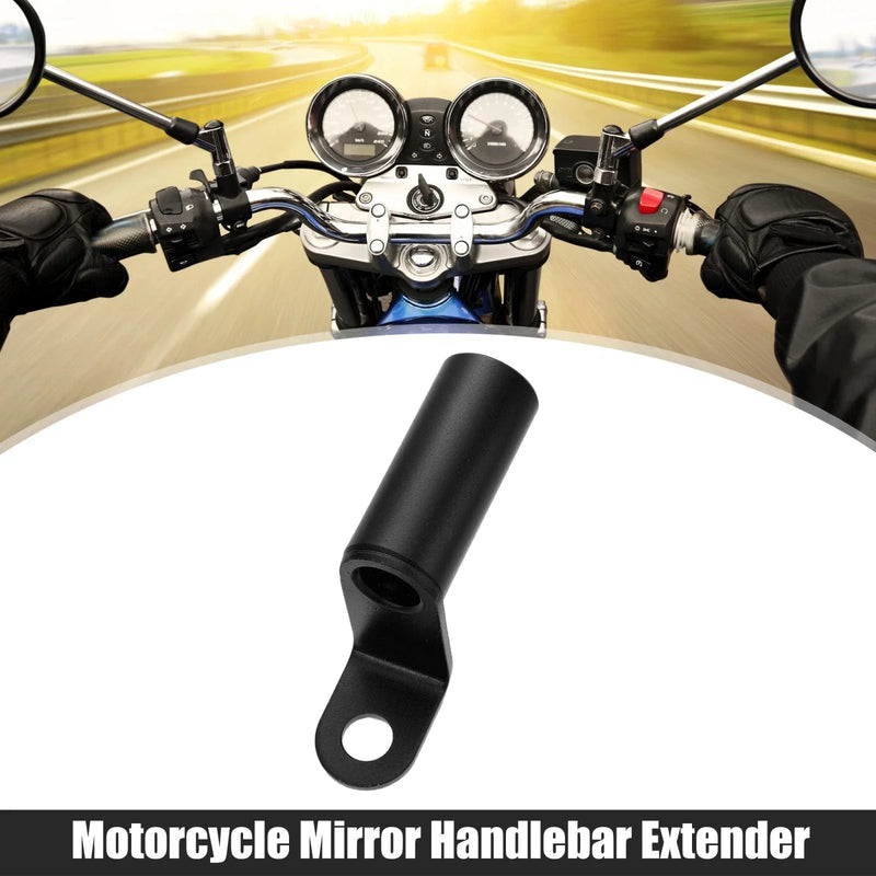 Motorcycle Rearview Mirror Handlebar Extender Holder 10mm Aluminum Alloy Black