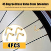 Car Motorcycle 4 x Tyre Valve Stem Extension Gold Tone