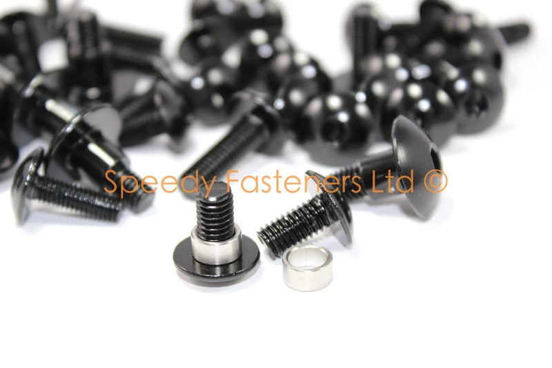 Honda CBR1100XX Fork Cap and Screws / Black Aluminum / (1999–2007)