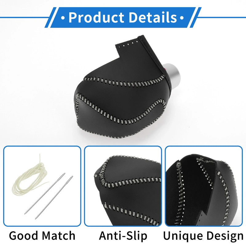 Subaru Impreza Gear Shift Knob Cover 17-23 Black Beige Faux Leather