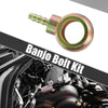 Motorcycle Bronze Tone Set M16x1.5 Banjo Bolt Kit with Copper Washers