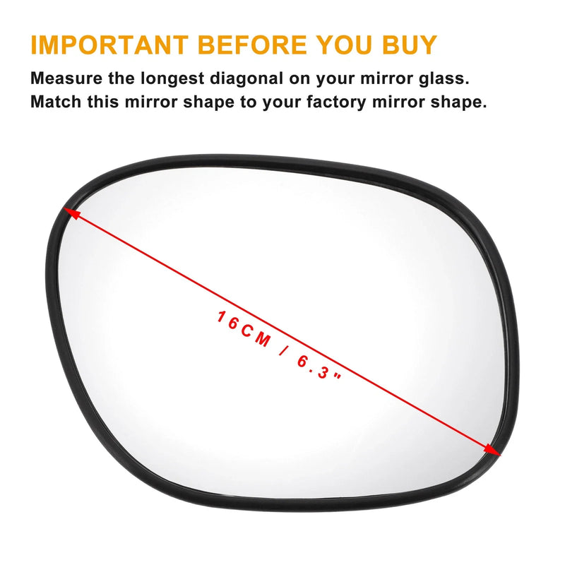 Toyota RAV4 Right Side White Mirror Glass w/ Back Non-heated (1994-2000)