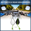 Motorcycle M8/M10 View Mirrors Handlebar Mirrors Black Green Aluminum Alloy
