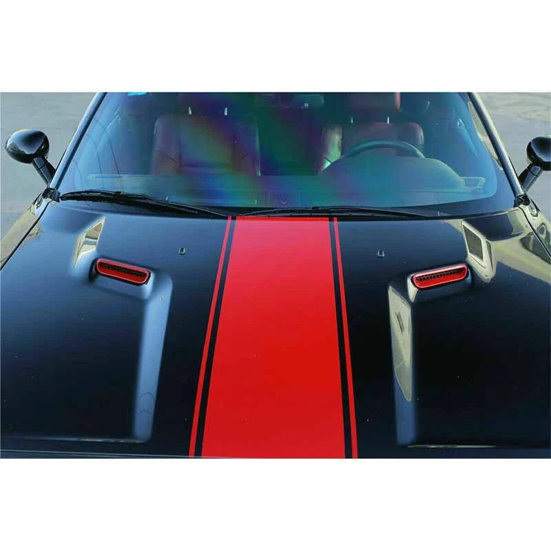 Dodge Challenger Red Hood Scoop Air Vent Covers (2009-2014)