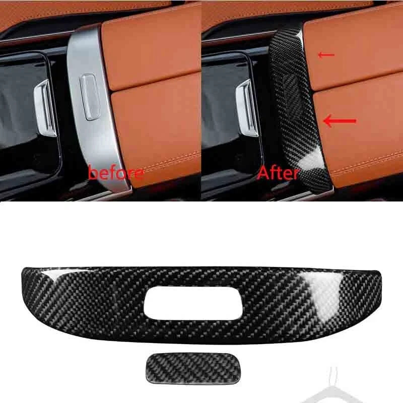 Benz C-Class W206 2022+ Real Carbon Fiber Armrest Box Switch Cover Trim