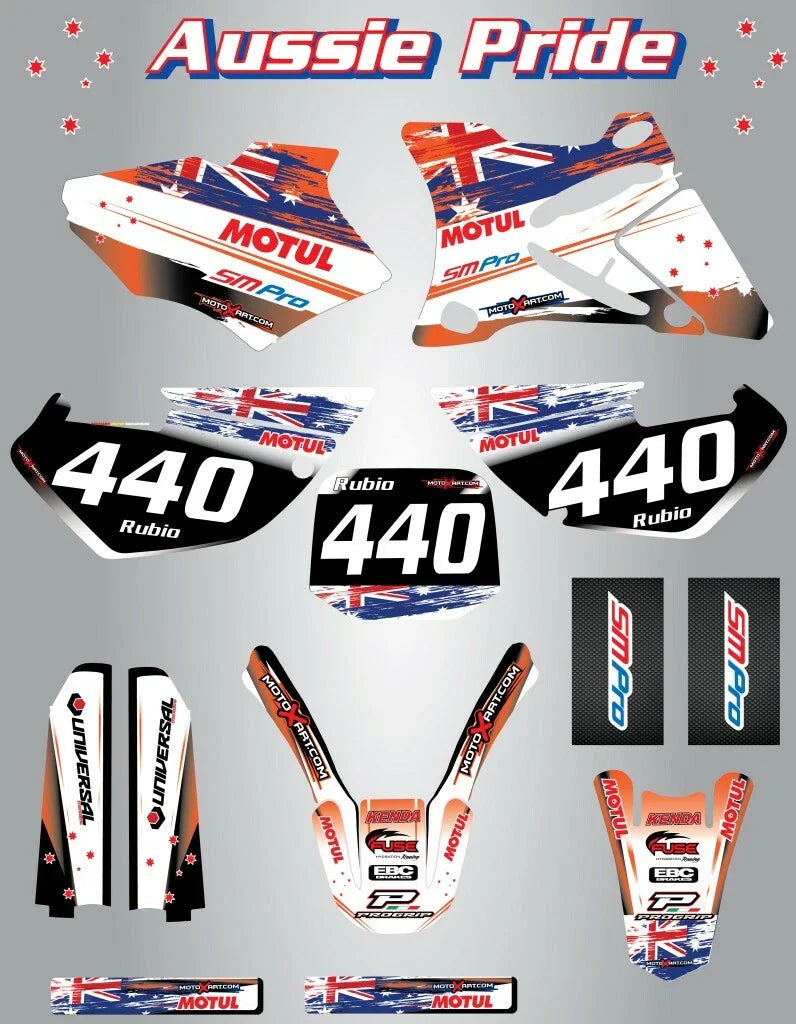 KTM 125 SX AUSSIE PRIDE Custom Graphic Kit (2008-2010)