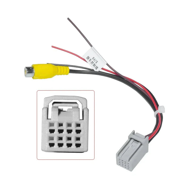 Parking Reverse Adapter 8Pin Rear Camera Video Plug RCA Cable