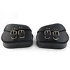 Sportster Dyna Motorcycle Black PU Leather Saddle Bags