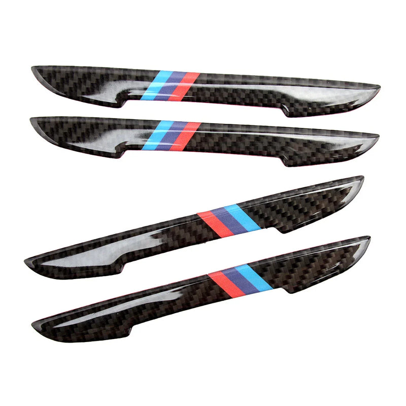 BMW 4 x Carbon Door Scratch Bumper Scuff Trim Stickers