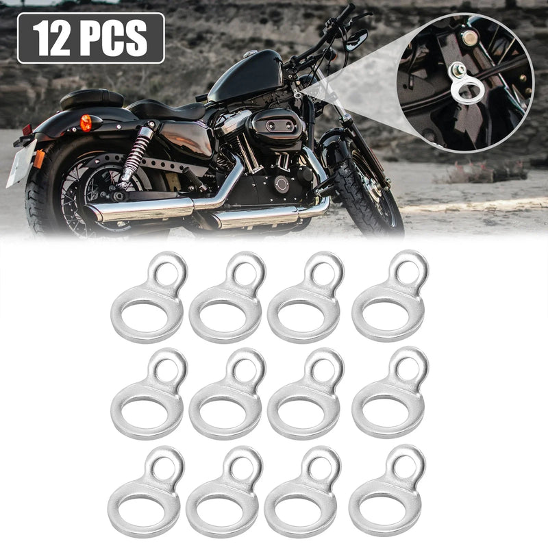 Stainless Steel Motorcycle Tie Down Anchor Hook Strap Rings / 12pcs