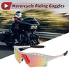 Motorcycle Riding Goggles Red Lens White Frame PC TPU Cycling Sunglasses