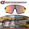 Motorcycle Riding Red Lens Black Frame Cycling Sunglasses UV400 Goggles
